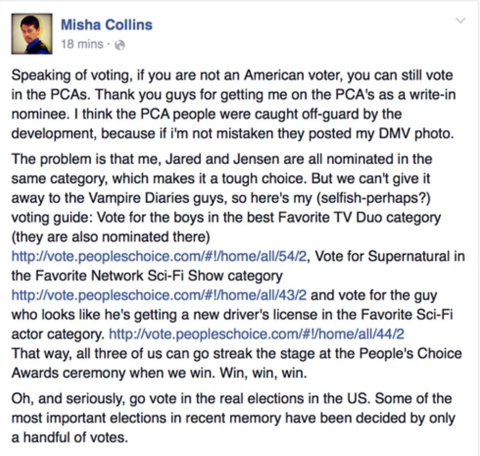 CAN THE SUPERNATURAL FANDOM WORK TOGETHER FOR ONCE AND GET THIS DONE OR ARE WE GONNA BE LITTLE SHITS AGAIN THIS YEAR