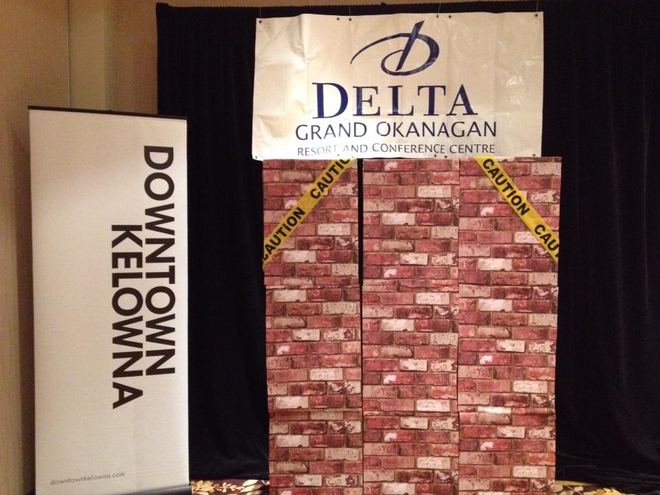 DowntownKelowna's tweet image. Come smash these blocks at the @DowntownKelowna After 5 at the @Delt aGrandHotel #champagne #sledgehammers