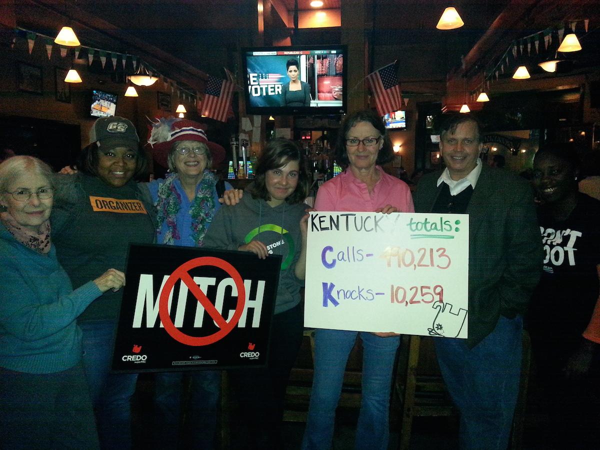 CREDOSuperPAC's tweet photo. Thank you to all of the amazing Kentucky vols who fought till the end and worked so hard to defeat Mitch McConnell. http://t.co/Hc6wGULfO1