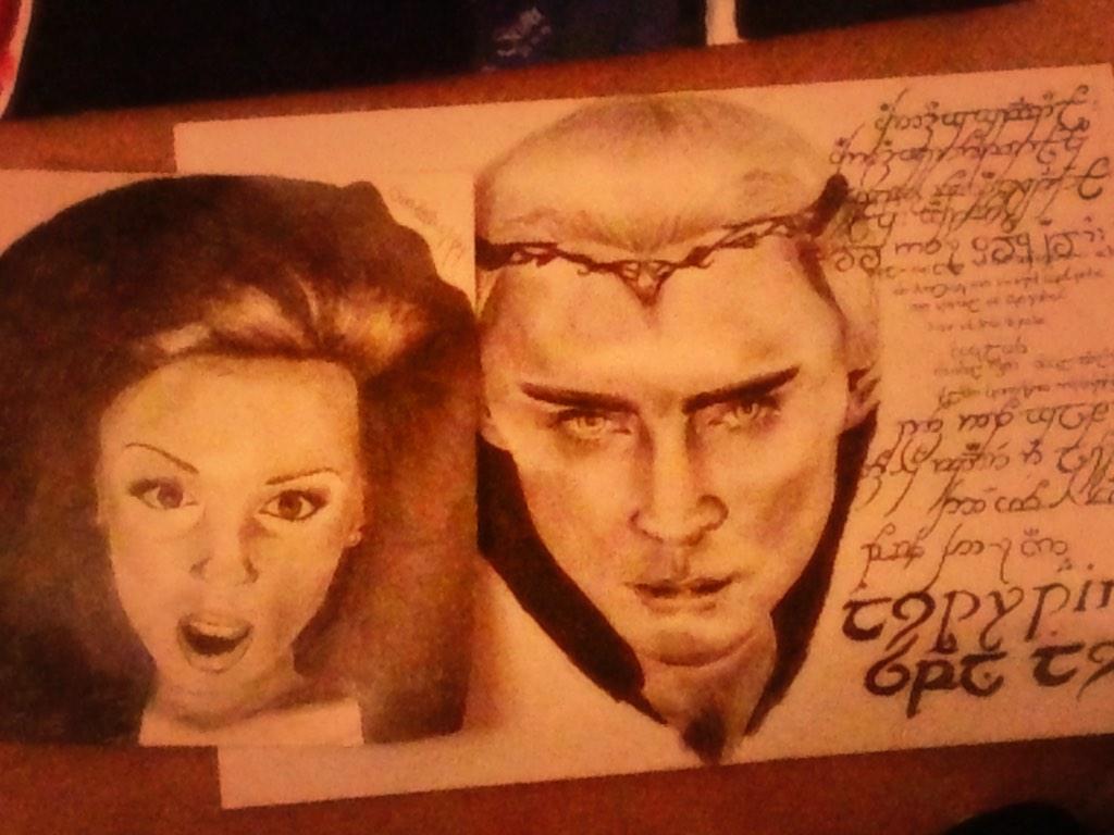 rivendellqueen7's tweet photo. @leepace I DREW YOU. WITH ME LOL. YOU LIKE? xx @TheHobbitMovie #thranduil #fivearmies #lotr #tolkientuesday http://t.co/I5LLTCOrdP