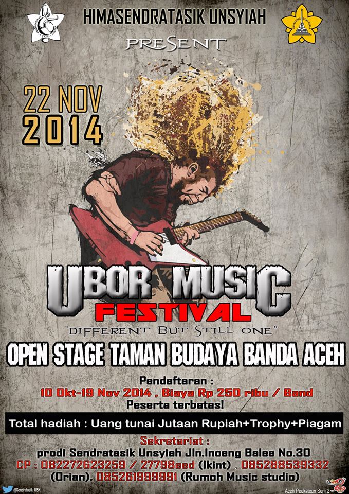 #infoevent <a href="/Sendratasik_USK/">Sendratasik unsyiah</a> present Ubor Music Festival, 22 November 2014