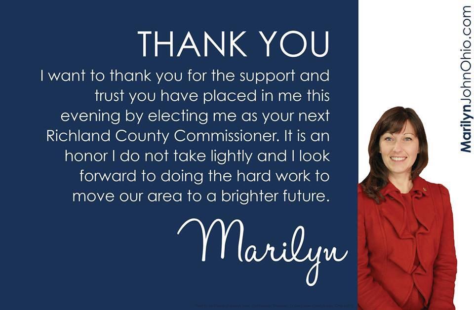 Thank you for the support and trust you have placed in me this evening! #brightfuture marilynjohnohio.com/thankyou/