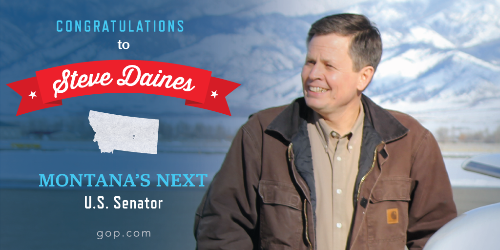 Republicans's tweet photo. Congratulations to @DainesforMT! Big victory for Montana! #mtsen #mtpol http://t.co/bsVAGSDfx9