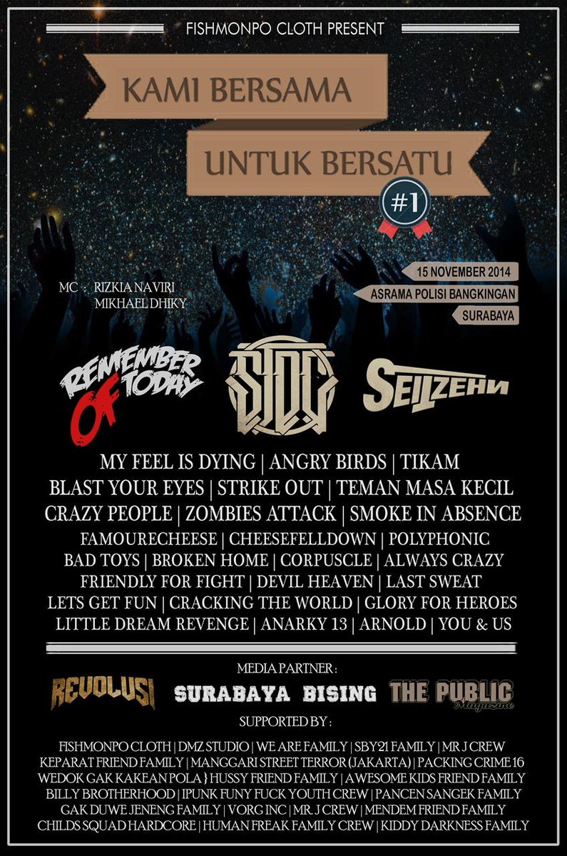 ramaikan kawan !!! <a href="/Revolusi99/">REVOLUSIONER</a> @SurabayaIndie <a href="/SBYHRDFEST/">SURABAYA HARDFEST</a> <a href="/SURABAYABISING/">SURABAYA BISING</a> <a href="/LastFigure/">Last Figure Clothing</a> <a href="/Cak_Boker/">BOtak KERen</a> <a href="/gigssda/">INFO GIGS </a>