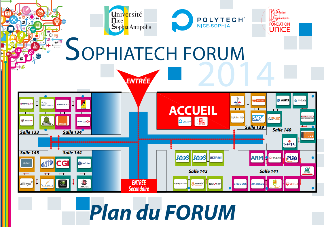 sophiatechforum's tweet image. Voici le plan du #sophiatechforum pour bien vous repérer demain. #polytech