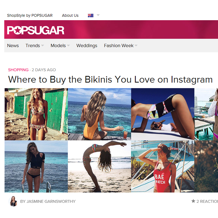 A little love from our friends at <a href="/popsugarau/">POPSUGAR Australia</a> featuring our Geometric Print One Piece and Black Cut Our Rashie.