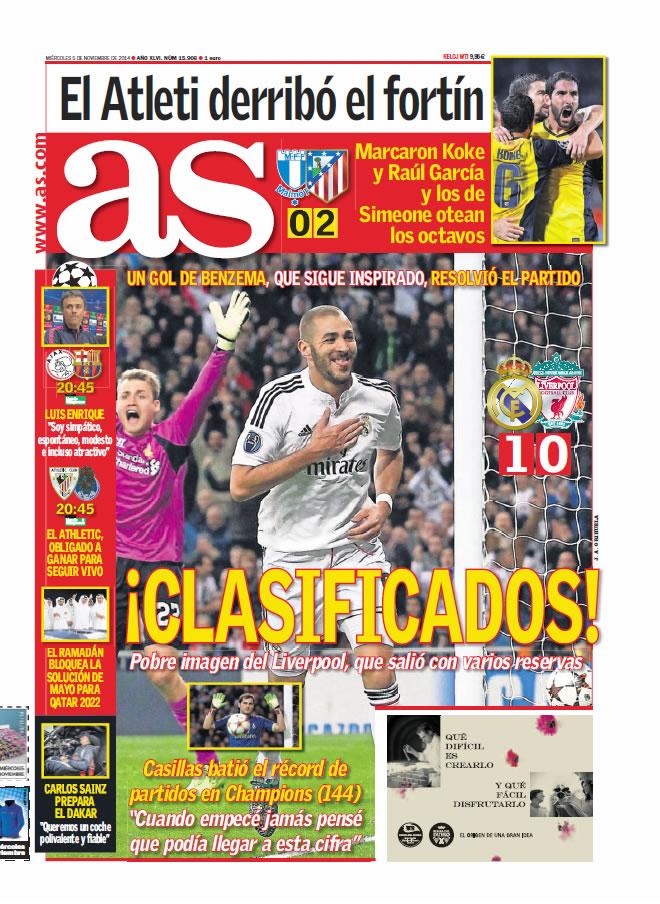 diarioas's tweet photo. Buenos días. Esta es la Portada de http://t.co/t4WGyTjpsu de este miércoles: ¡Clasificados! http://t.co/5D4UImmb57