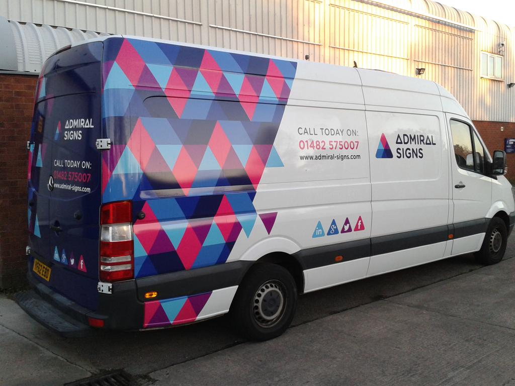 AdmiralSignsLtd's tweet photo. First of the vans completed....keep an eye out for it http://t.co/MoX2DJmnpb