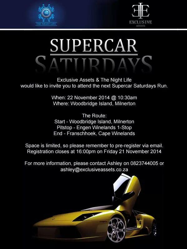 @CapeTown get ready for the next #SupercarSaturdays!