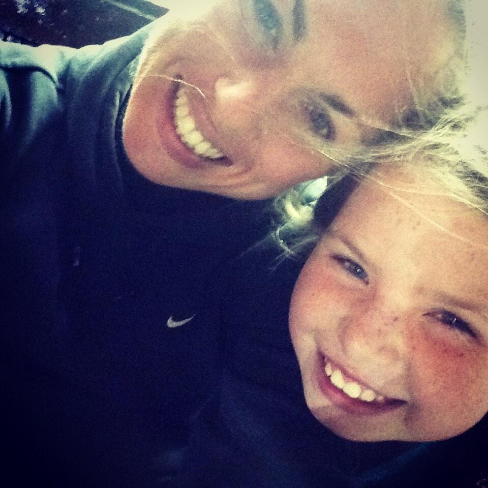 HeatherHardyBox's tweet photo. My girl. Spent her day off from school in three different gyms for mommy's sparring. #theheat #miniheat #firstlady http://t.co/nVzg47evfU