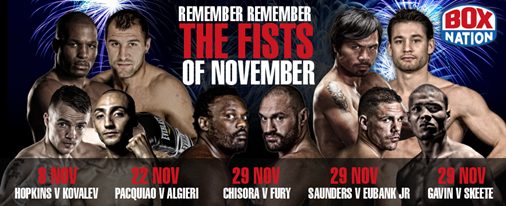 Queensberry's tweet photo. Which fight are you most looking forward to this November in the #BestEverMonth on #BoxNation?
http://t.co/wzJalSgTnU http://t.co/Q3cy3EYVW6