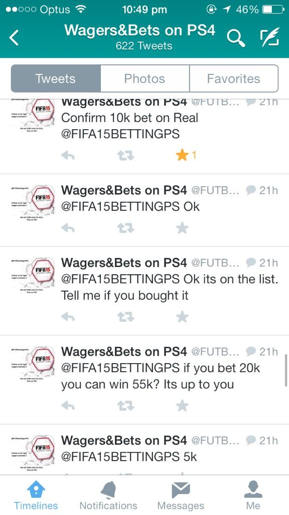 FIFA15BETTINGPS's tweet photo. @FUTCosta_ @FUTBetsWagerPS4  PROOF http://t.co/p91ei9aENt