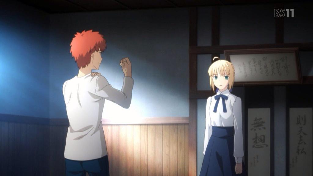 tmn11181's tweet photo. #fate_sn_anime 
#fate04 
セイバー意外と小柄なんだな http://t.co/iy1SUwTcWK