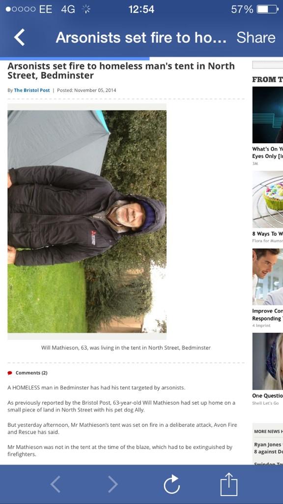 HannahVCole's tweet photo. Please set up a donation page for this poor guy 😭 @BristolPost http://t.co/fE0lifO6AV