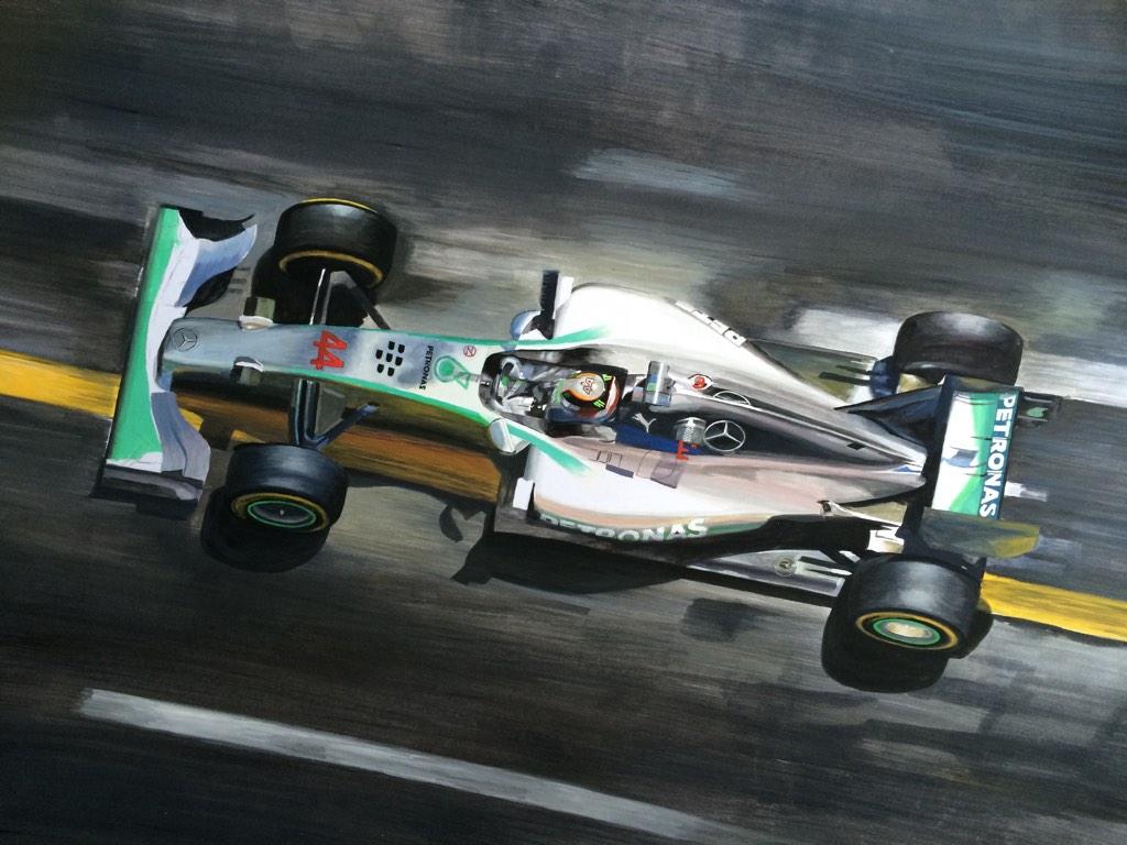 hells12's tweet photo. Latest progress on my Lewis Hamilton Mercedes 2014 painting, it is 75% done! http://t.co/xWVrt6Ok34 http://t.co/ymSSZsavgy
