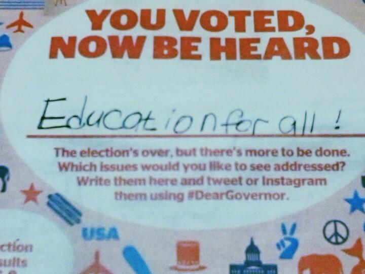 goldeneagle2009's tweet photo. Dear Governor-elect Rauner,
IL has voted-do the job you promised #bringbackillinois  #deargovernor http://t.co/rHkxSLoLcZ