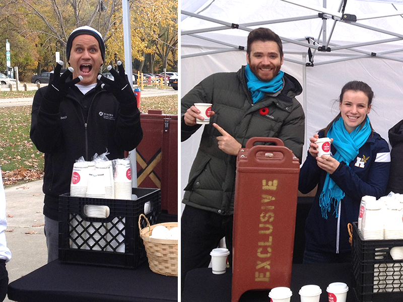 lifeathumber's tweet photo. Free Hot Chocolate @ LakeCampus! Serving #WarmHello in style! Texting Mitts w own mug ~OutsideC&A168 #wegotyouhumber http://t.co/3bhjj6EgHm