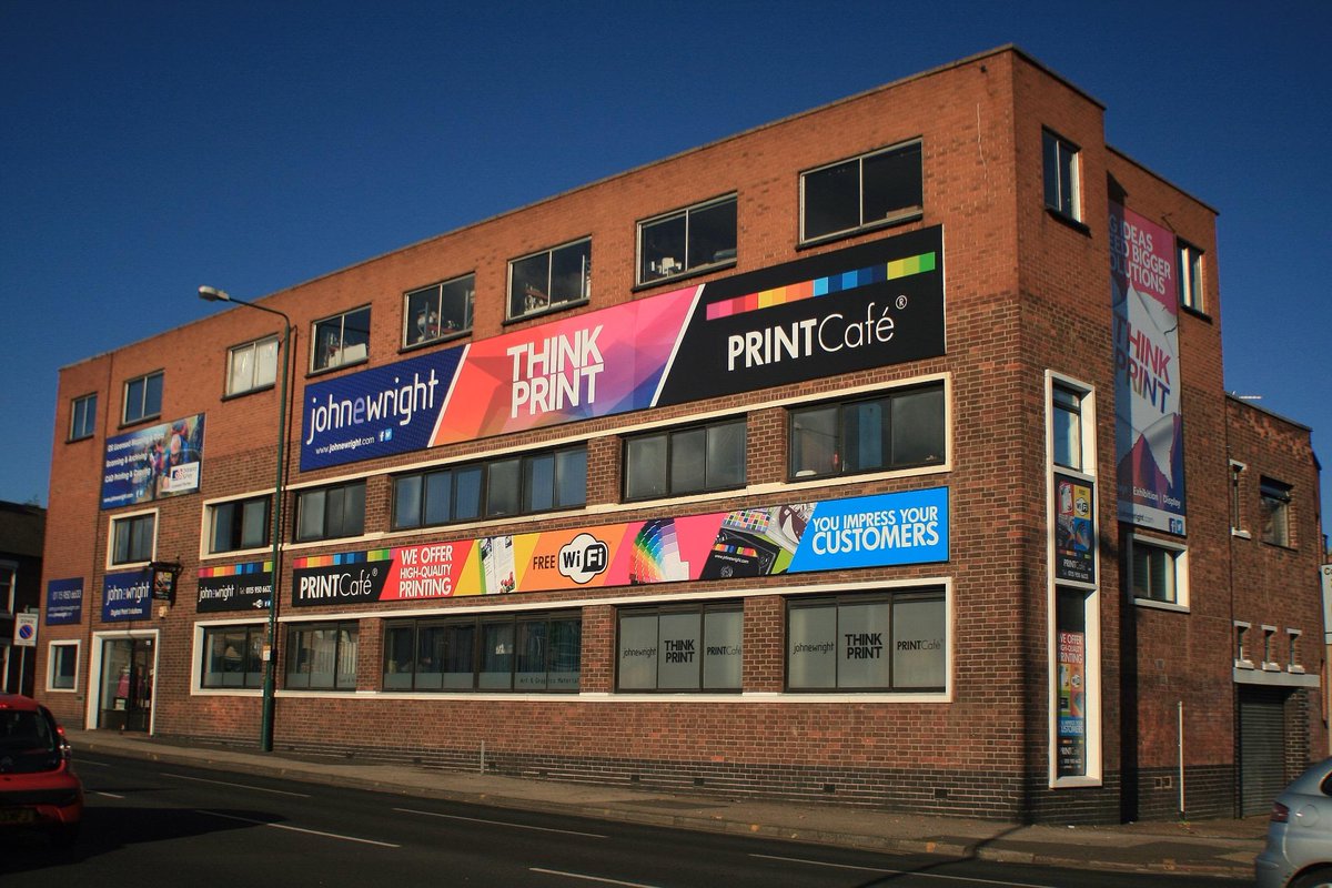 johnewrights's tweet photo. We have updated the signage on our #Nottingham Office and as its a lovely day... #Johnewright #ThinkPrint #PrintCafe http://t.co/VrZRStJoiY