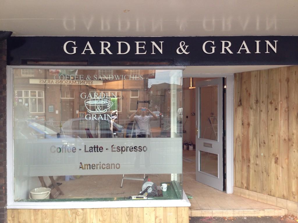 AltSignGraphics's tweet image. New sandwich coffee shop opening soon in timperley village. Foamex letters on locators and frosted window vinyl.