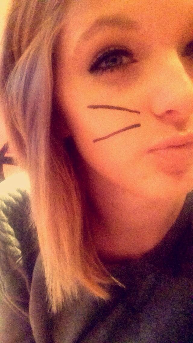 Hannnaaah43's tweet photo. When borderm hits #borderm #facepainting #eyeliner #kitty http://t.co/EifiuBL7ep