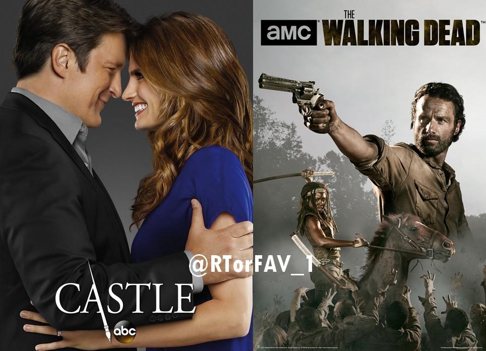 RTorFAV_1's tweet photo. REQUESTED 
RT for Castle 
FAV for The Walking Dead http://t.co/kbCUrRjE7Z