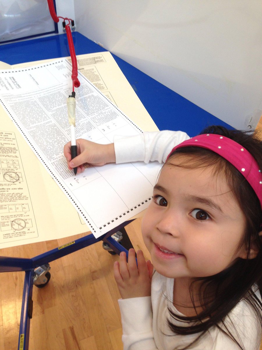 EdPerlmutterNYC's tweet photo. Lucy voting ... http://t.co/6W3VoMcek8