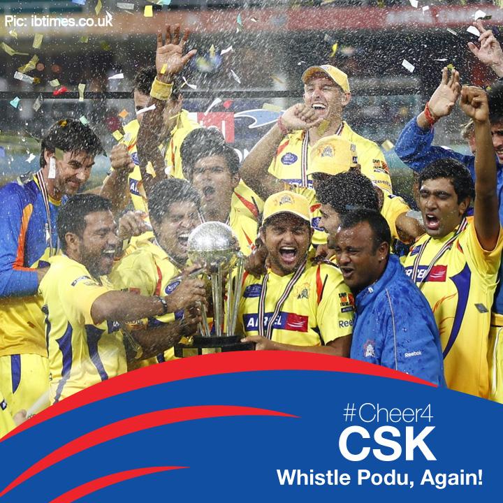 Aircel's tweet photo. @IPL has announced the dates for the #2015 edition which will run between 8th Apr - 24 May, 2015. So Cool! #Cheer4CSK http://t.co/OIhvEXMMWT