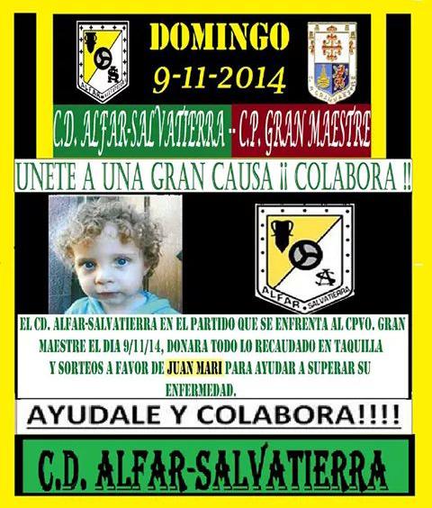 tomi_10gb's tweet photo. Este domingo todos al campo de fútbol a apoyar al Alfar y con la entrada colaboras con este niño! http://t.co/99f4UU8Acl