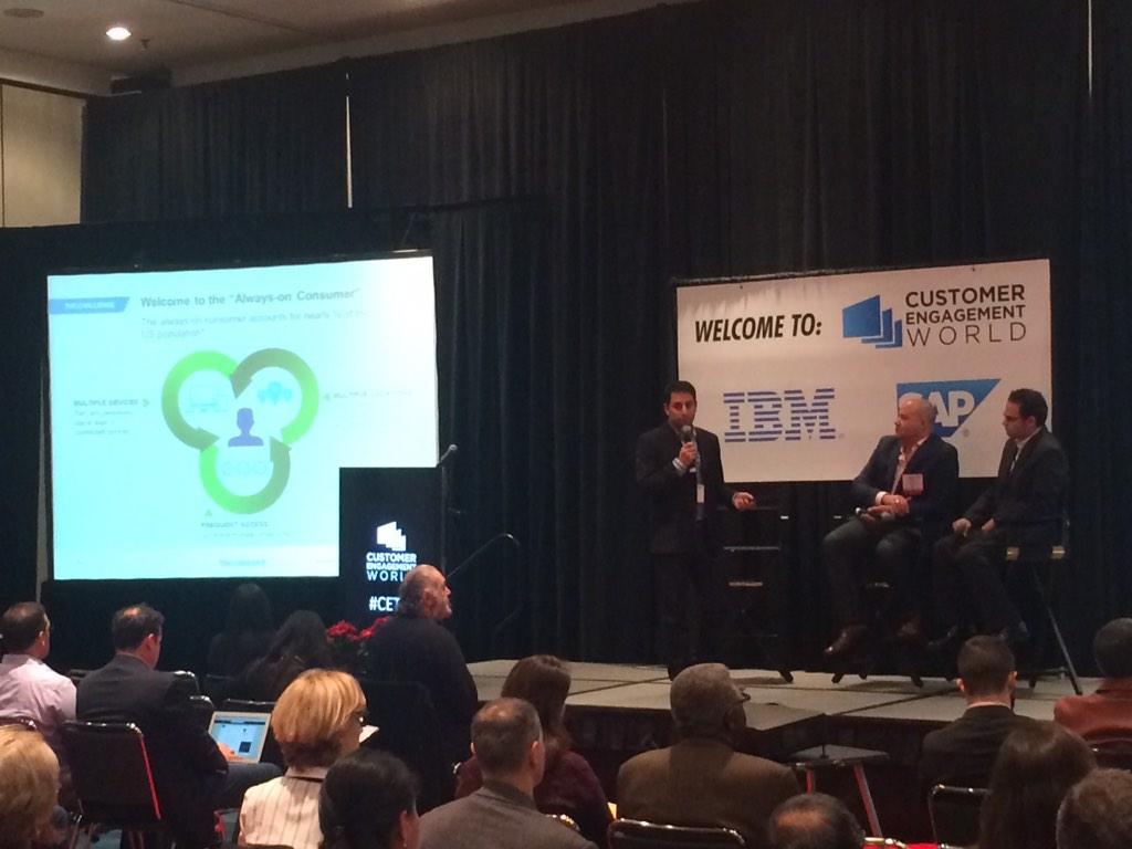 sips56's tweet photo. @Thismoment @dmkimball05 @StephanMerkens speaking at #CETW about the "Always On Customer" http://t.co/5HEEsizFDZ