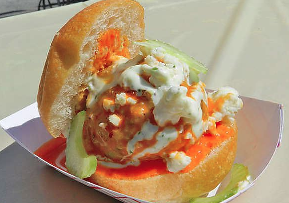 PonceCityMarket's tweet photo. Lunch today is @Mighty_Meatball with our fav, the buffalo meatball. #PCMEats #foodtruck http://t.co/h2gGQ3zUUx