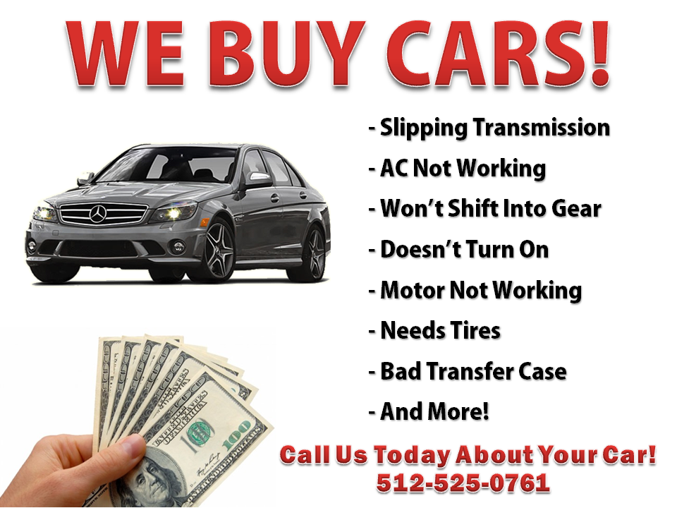 ReliableAutoTX's tweet photo. Did you know that we buy cars? Give us a call today! 512-525-0761 #transmissionrepairaustin #autorepairaustin #78728 http://t.co/jhGW8RB3fq