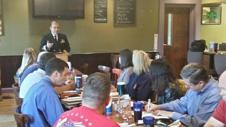 NRDRaleigh's tweet photo. CDR Dickerson speaks to the Apex Kiwanis Club about leadership and how the Navy molded him as a leader. http://t.co/Rieh4qSRIG