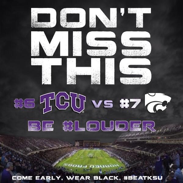 DON'T MISS THIS! #louder #blackout #GoFrogs #BeatKSU