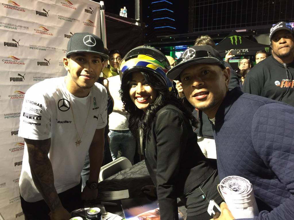WoolfHopkinson's tweet image. @LewisHamilton Thanks for an unforgettable wkend in Austin, Lewis! @Son_of_Sancho @christo4lee