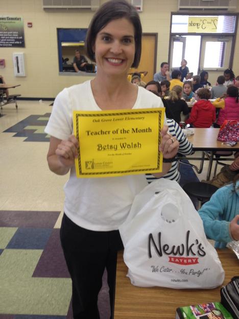 mattthomasusm's tweet photo. Congratulations to Betsy Walsh Oak Grove Lower's October Teacher of the Month. @oakgrovelower @kris2docp http://t.co/8YRsaqrS10