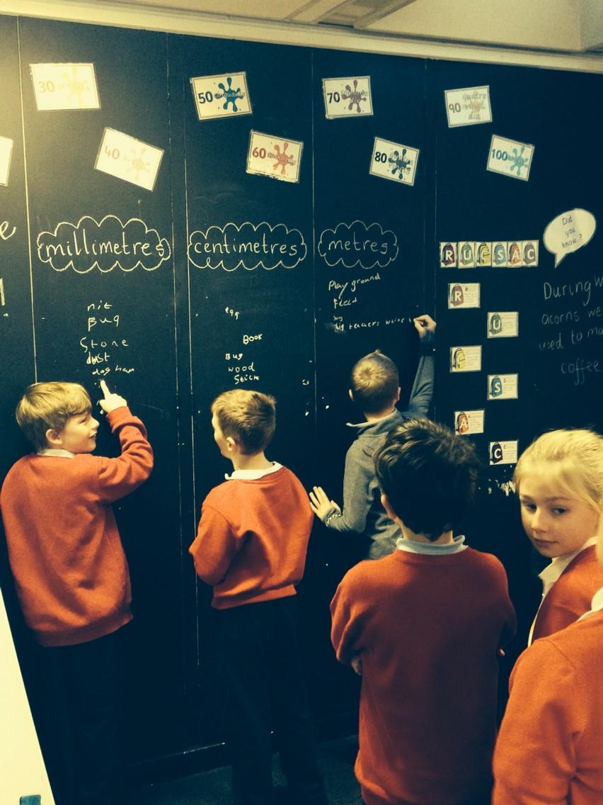 BlackFirsSchool's tweet photo. We enjoy recording our ideas in different ways, including writing on the walls! #BFSY3&4Maths #mathsgraffiti http://t.co/7vH8rC4Vzg