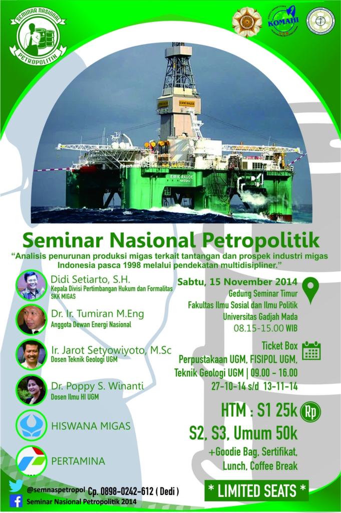 <a href="/HIUGM12/">HI UGM 2012</a> SEMNAS PETROPOLITIK| 15 Nov'14 | FISIPOL UGM| HTM:S1-25K,Um-50K| 08994642170 (April)
