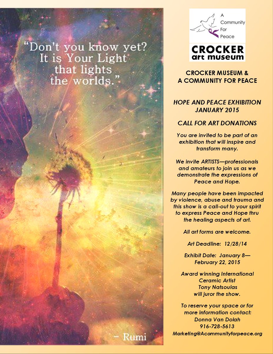 CALL FOR ART - <a href="/ACFP4Peace/">ACFP</a>  Join us for the "Peace and Hope" Exhibition - visit ACommunityforPeace.org