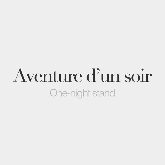 Aventure d'un soir (fem. word, literally: one-night adventure) | One-night stand | /a.vɑ̃.tyʁ dœ̃ swaʁ/ #frenchwords