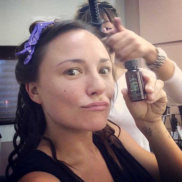 SapphoCosmetics's tweet photo. Great to see @brianaevigan_2 is loving our #LiquidFoundation while on set for an upcoming film. #OrganicCosmetics http://t.co/IJXkFN2i3q