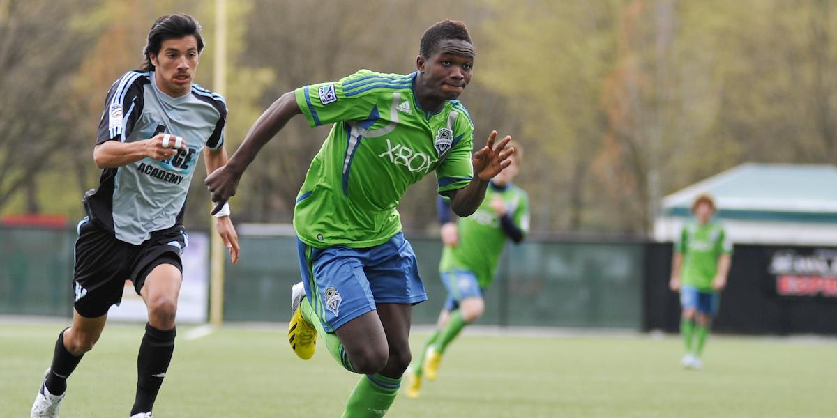 SoundersFC's tweet image. OFFICIAL: #Sounders sign Victor Mansaray to a Homegrown Player contract. sndrs.com/lbx4