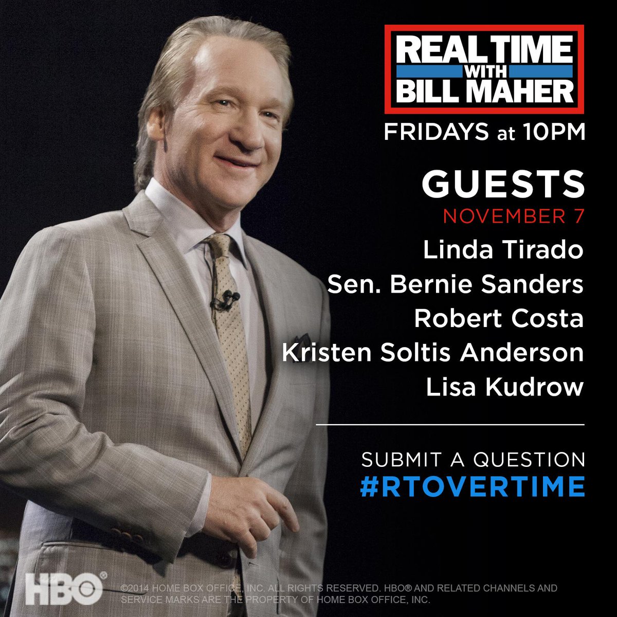 Sen bernie sanders will be on the bill maher show tonight