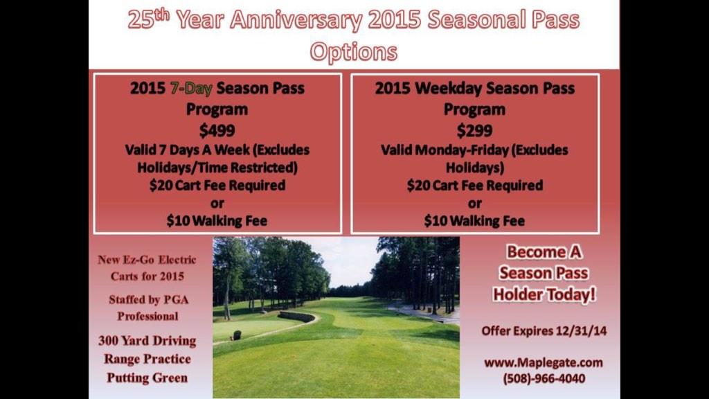 Golf the rest of this season and all of the 2015 season #hotdeals