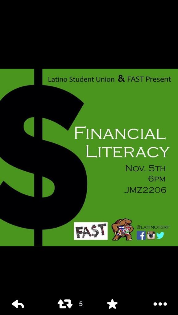 fastumd's tweet photo. What is Financial Literacy? Come and find out tonight at 6pm ! http://t.co/NxhPP79BWq