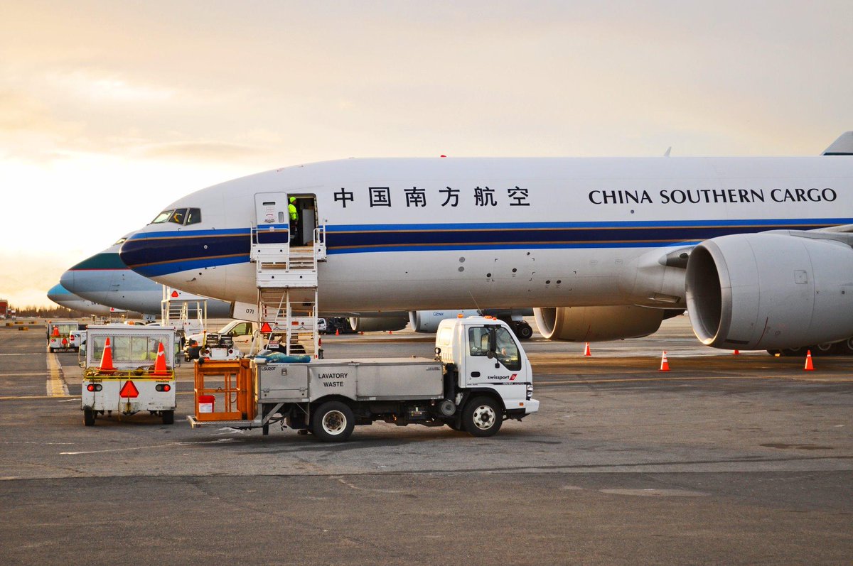 ANCairport's tweet photo. The mighty 777 and company making the stop at ANC #AKCargo http://t.co/wGyXU0WKOS