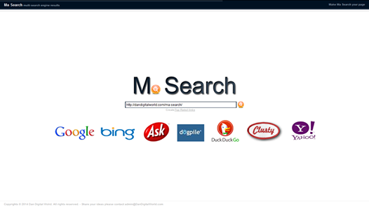 DanDigitalWorld's tweet photo. Ma Search is a multi-search engines results..you should try it,it really helps! http://t.co/Iv3YaVyEAa http://t.co/7XsBAodEzx