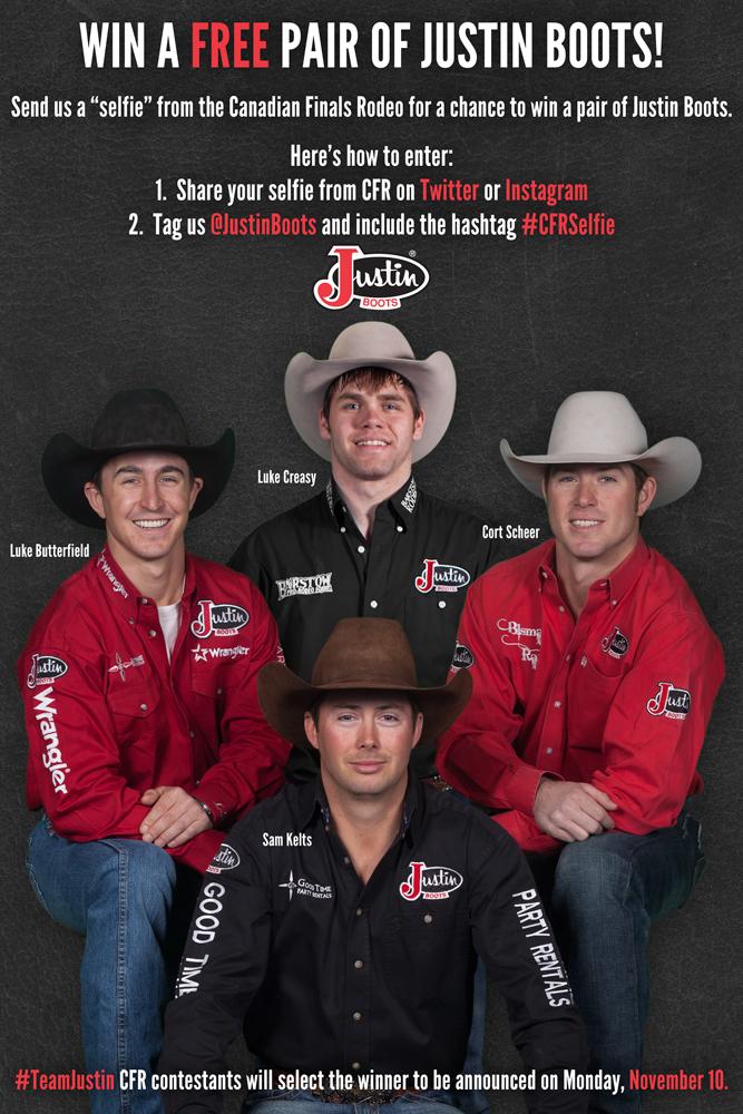 We’re at <a href="/cfredmonton/">#CFR</a>, are you? Tag us in your #CFRselfie for a chance to win Justin Boots! #TeamJustin #CFR41