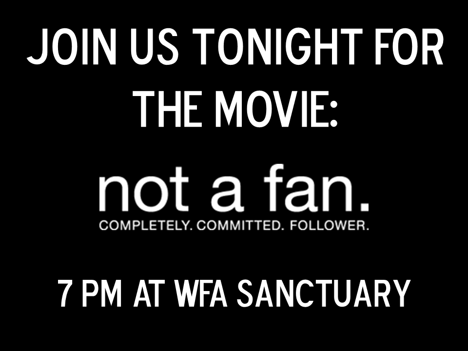 WallaceFirstAG's tweet photo. Join us tonight - #notafan http://t.co/d7trDOTGez