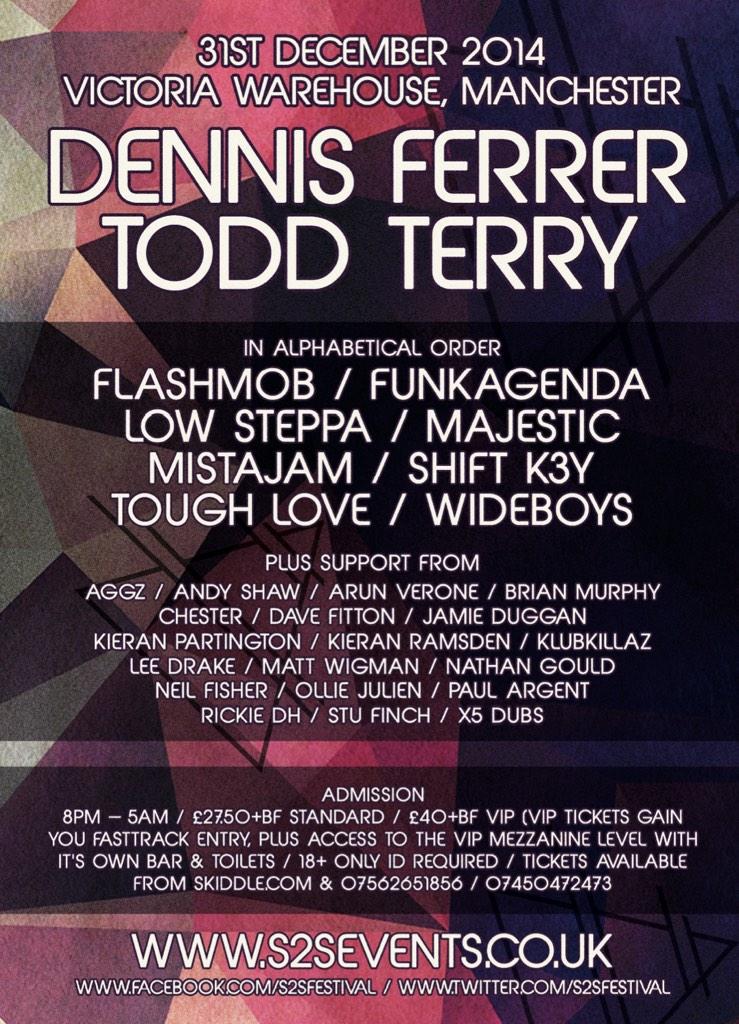 S2SFEST's tweet photo. New Year's Eve at @VicWarehouse w/ @djtoddterry @dennisferrer @FlashmobDjs @Funkagenda @Lowsteppa @shiftk3y &amp; more http://t.co/jcbnl3ubrO