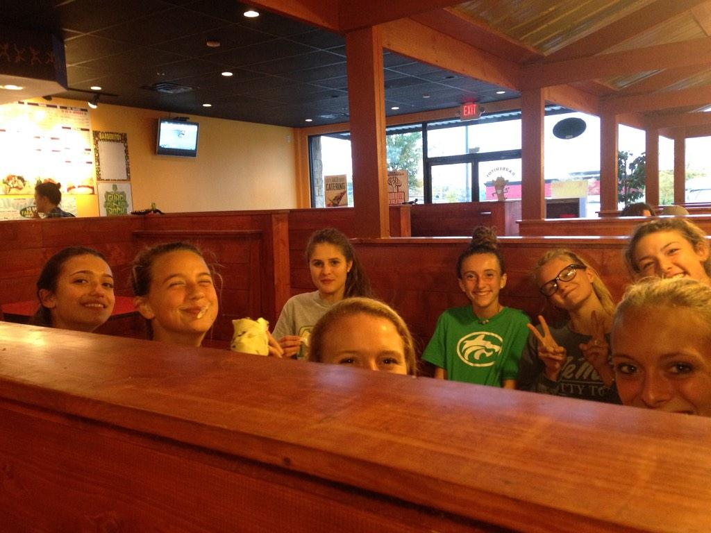 Girls team dinner at barbaritos